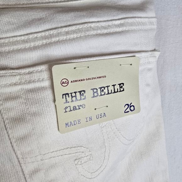 AG Adriano‎ Goldschmied The Belle Flare Jeans White Denim Size 26 NWT - Picture 7 of 11
